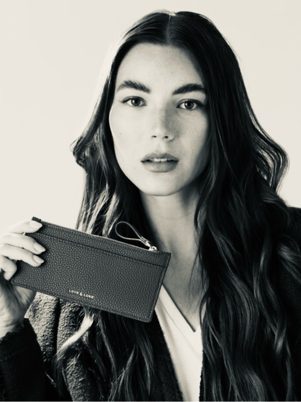 $5 Add-on LOVE & LORE Black Zip Cardholder Wallet Slim Card Case